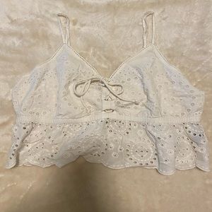 White Crop Top Tank Top
